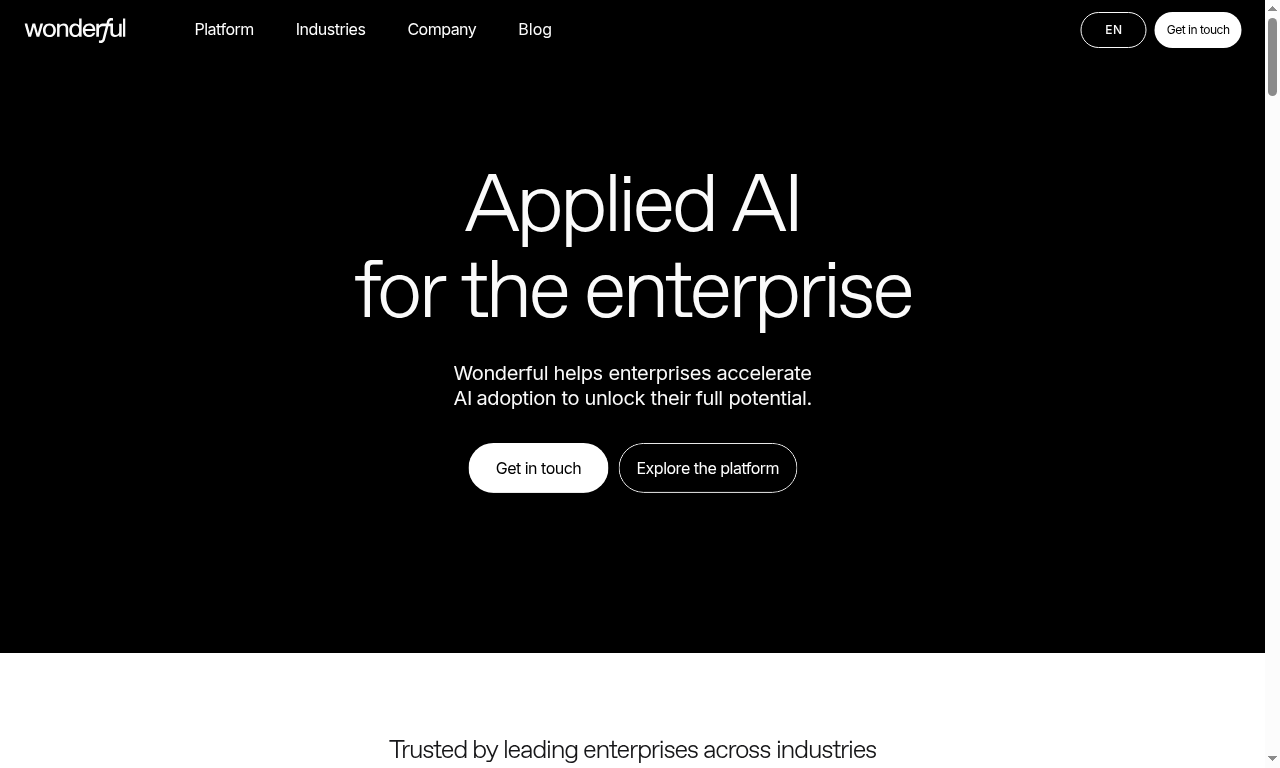 Screenshot of the website of Wonderful